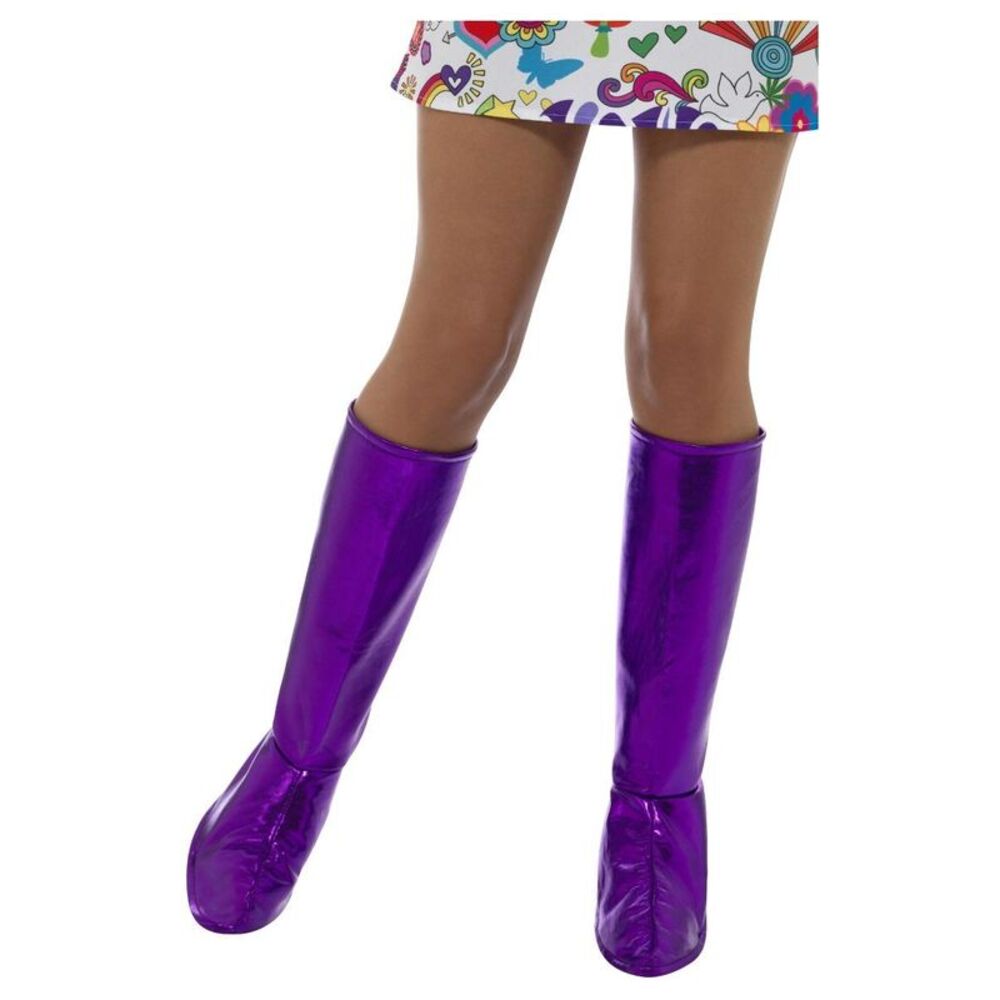 Smiffys Unisex Adult Gogo Costume Shoe Cover / Purple